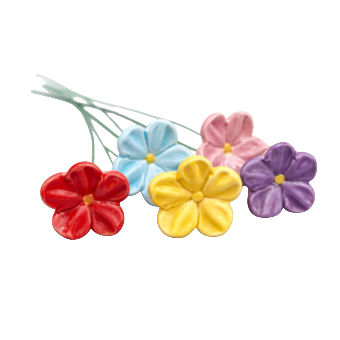 Floare de cais din ceramică 3,5 cm – floare decorativă colorată pentru aranjamente