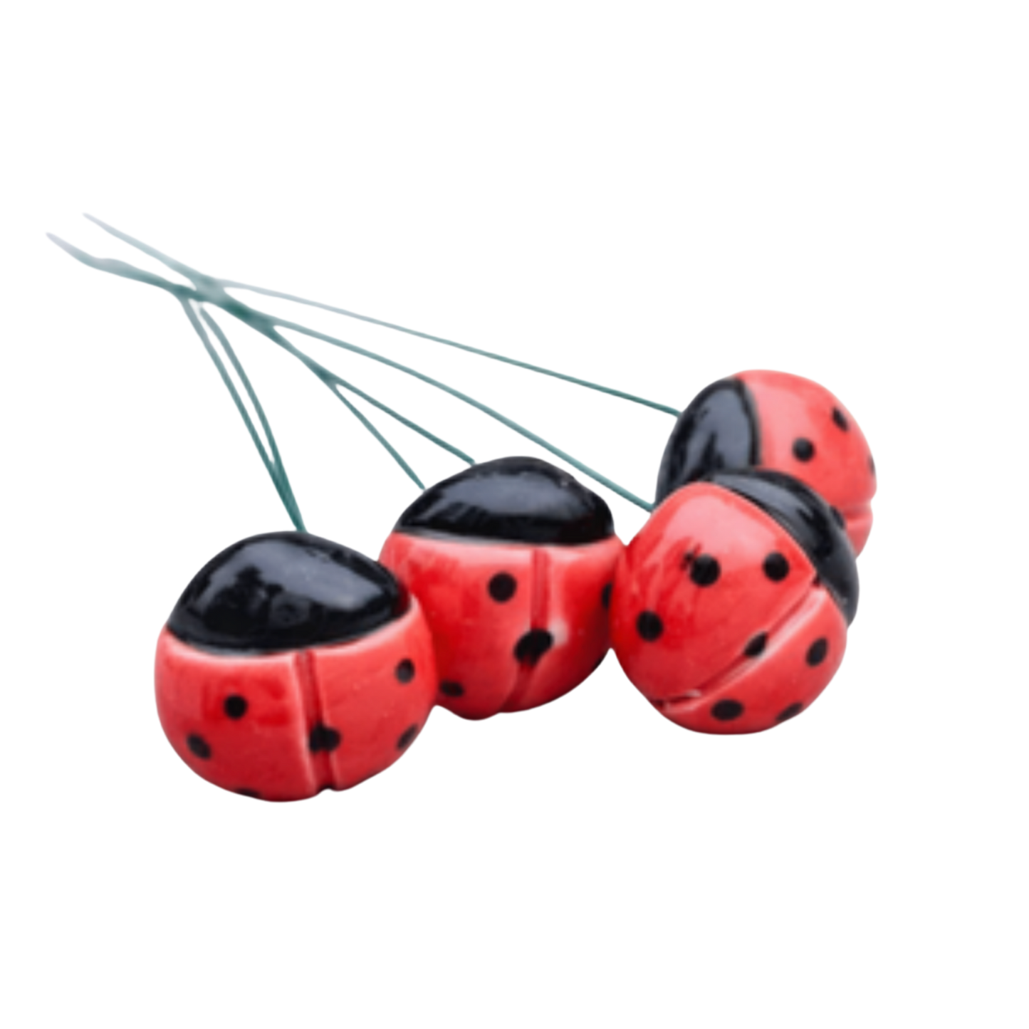 Buburuză din ceramică 3,5 cm – decor floral pentru buchete și aranjamente