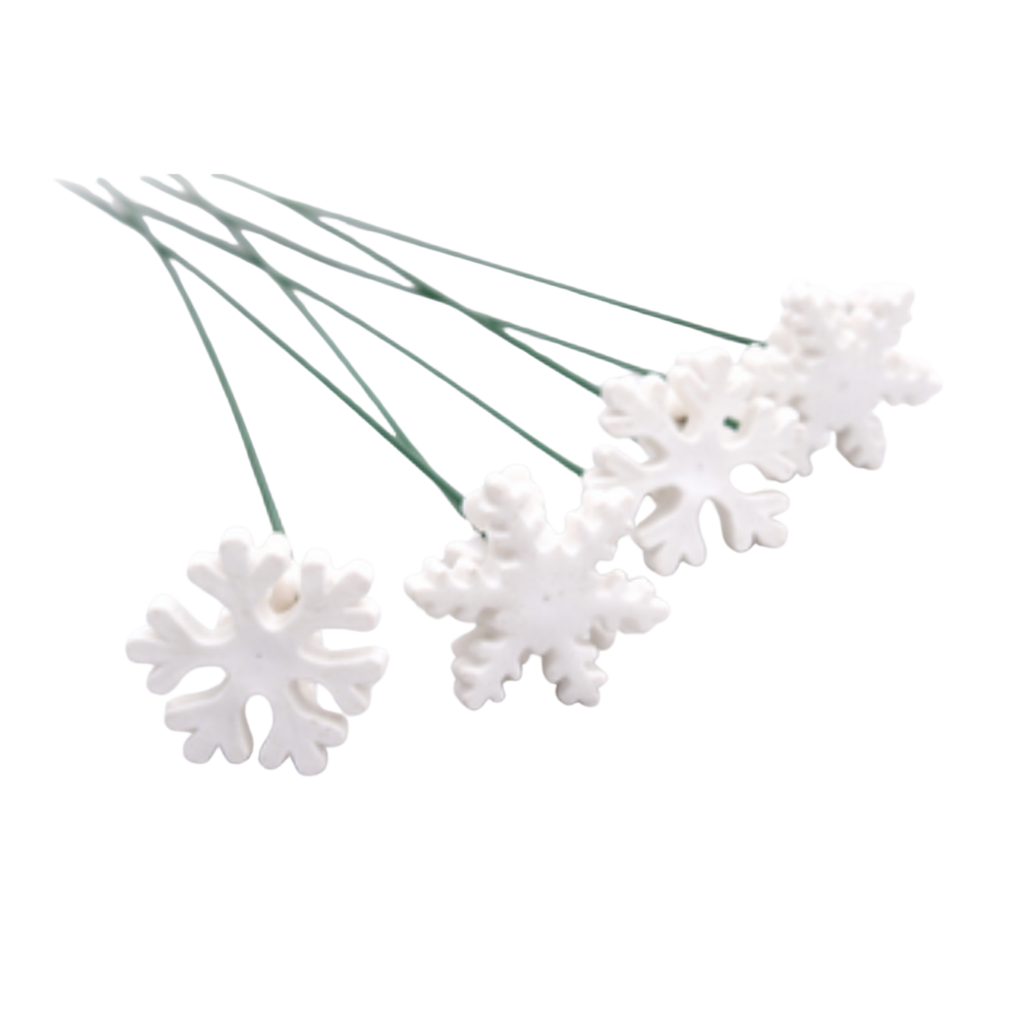 Fulg de zăpadă din ceramică 3 cm – decor floral de iarnă