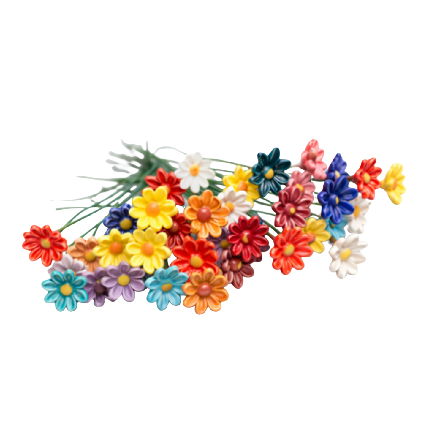 Margaretă de câmp mini din ceramică 2,5 cm – floare decorativă colorată