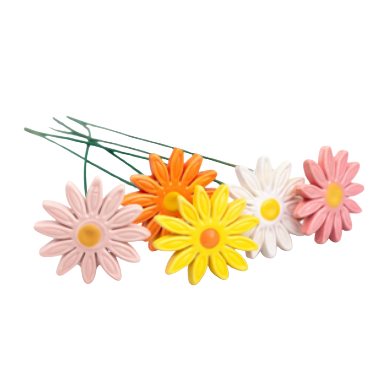 Margaretă din ceramică 4-5 cm – floare decorativă pentru buchete și aranjamente