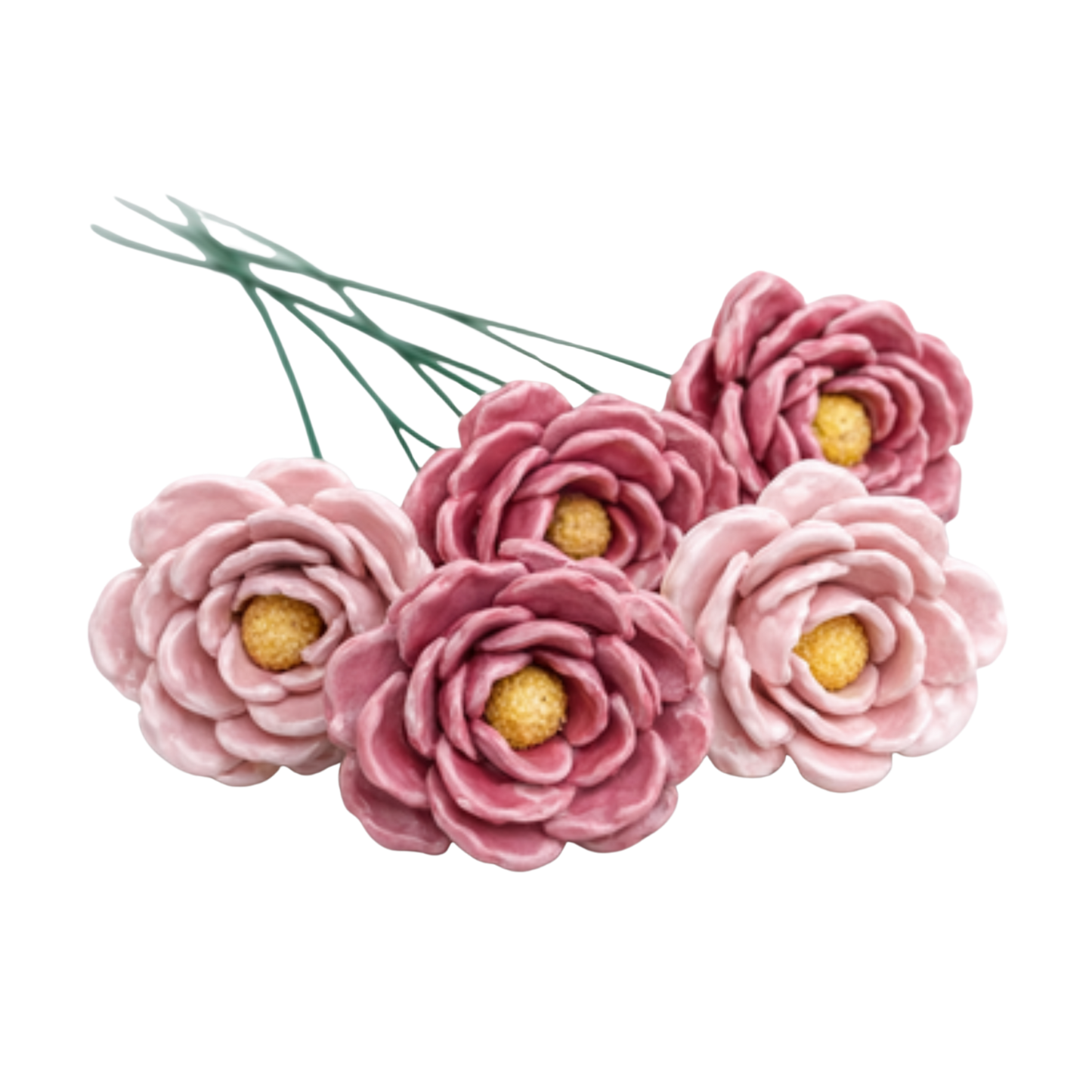 Trandafir din ceramică cu petale 6-7 cm – floare decorativă premium