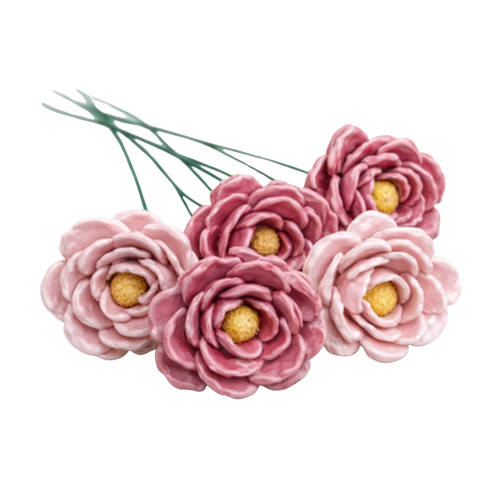 Trandafir din ceramică cu petale 6-7 cm – floare decorativă premium