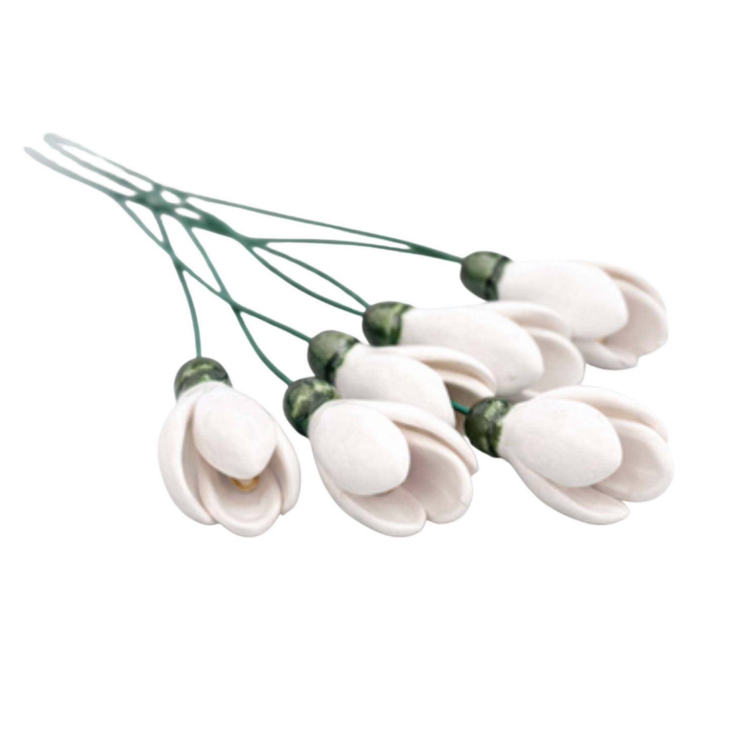 Ghiocel din ceramică 3,5–4 cm – floare decorativă delicată pentru buchete