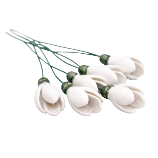 Ghiocel din ceramică 3,5–4 cm – floare decorativă delicată pentru buchete