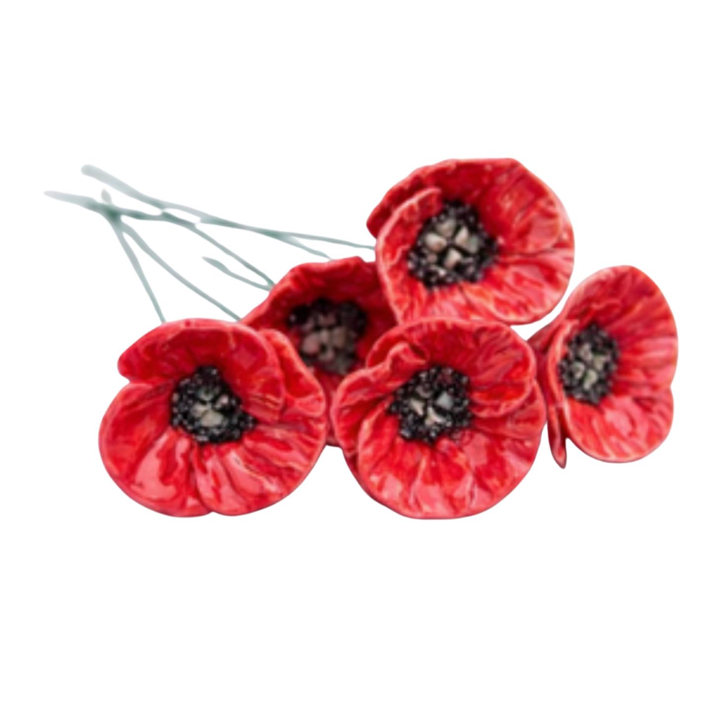 Mac din ceramică (mic / mediu) – floare decorativă pentru buchete elegante