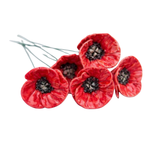 Mac din ceramică (mic / mediu) – floare decorativă pentru buchete elegante