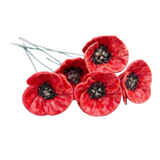 Mac din ceramică (mic / mediu) – floare decorativă pentru buchete elegante