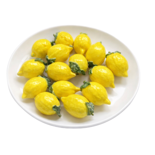 Lămâie decorativă din ceramică 7 cm – element premium pentru buchete și cadouri