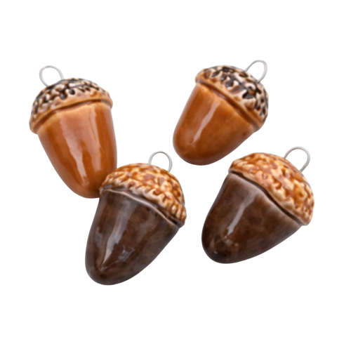 Ghindă decorativă din ceramică 3–4 cm – element floral natural