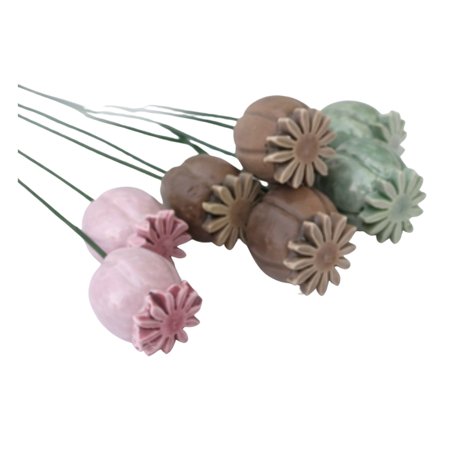 Floare de mac din ceramică (mică 3–4 cm / mare 6 cm) – decor floral elegant