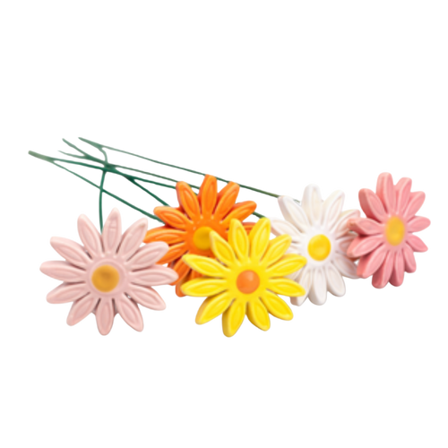 Margaretă din ceramică 4-5 cm – floare decorativă pentru buchete și aranjamente