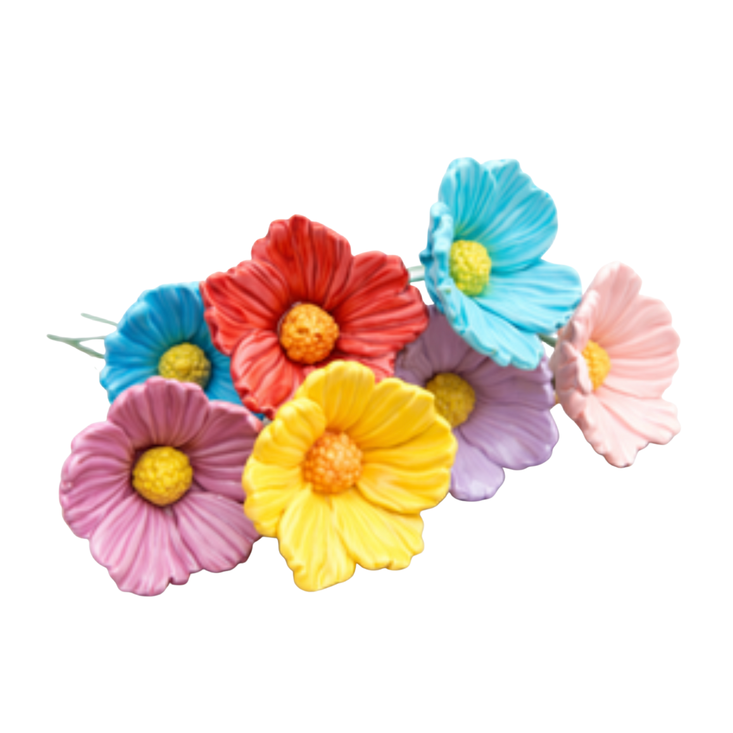 Hibiscus din ceramică 7-8 cm – floare decorativă colorată pentru aranjamente