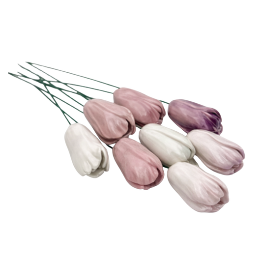 Lalea din ceramică 6 cm – floare decorativă elegantă pentru buchete